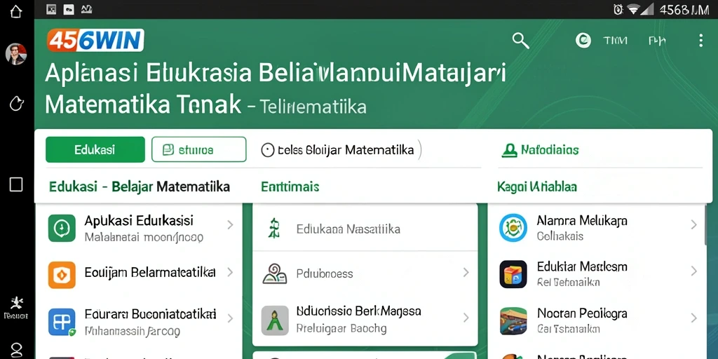Antarmuka aplikasi Belajar Matematika yang interaktif dan menarik.