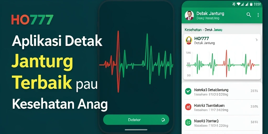 Tampilan antarmuka utama aplikasi HO777 untuk pemantauan detak jantung.