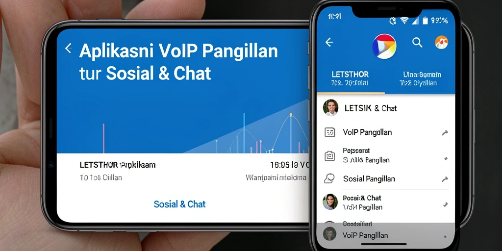 Antarmuka pengguna LETSTHOR menampilkan fitur VoIP Panggilan yang sederhana dan modern.