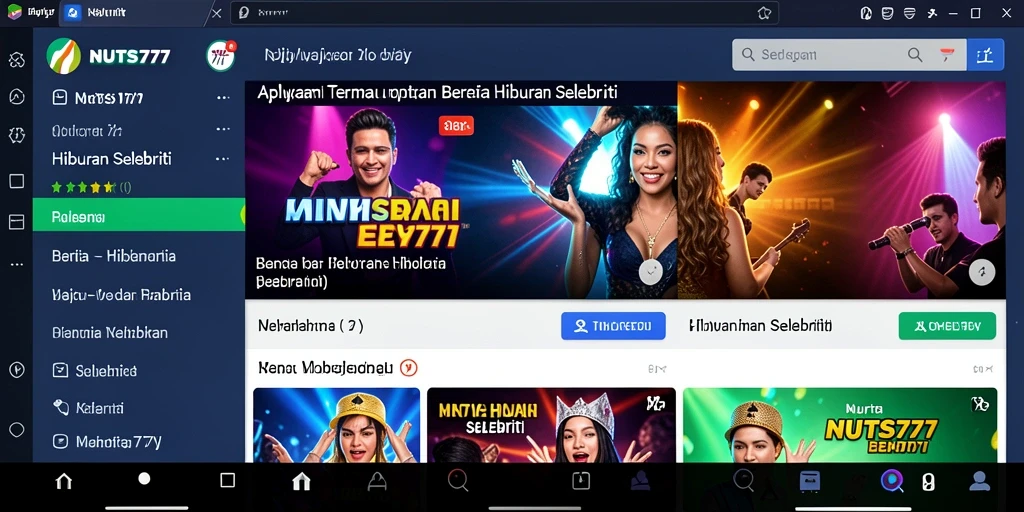 Tampilan antarmuka pengguna aplikasi NUTS777 yang menakjubkan dan informatif.