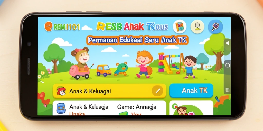 Antarmuka permainan edukatif yang ceria dan interaktif.