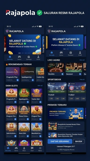 Halaman Resmi Unduh APK rajapola untuk Android